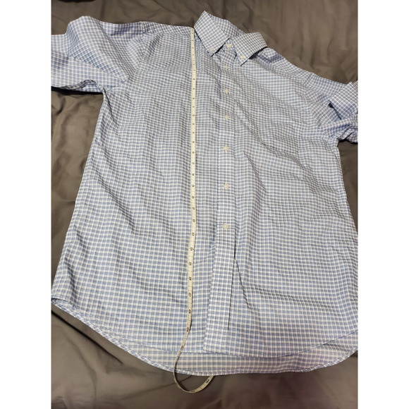 Jos. A. Bank Traveler Men’s Dress Shirt Size 16 32/33 | Blue Check Pattern 100% - Picture 7 of 11